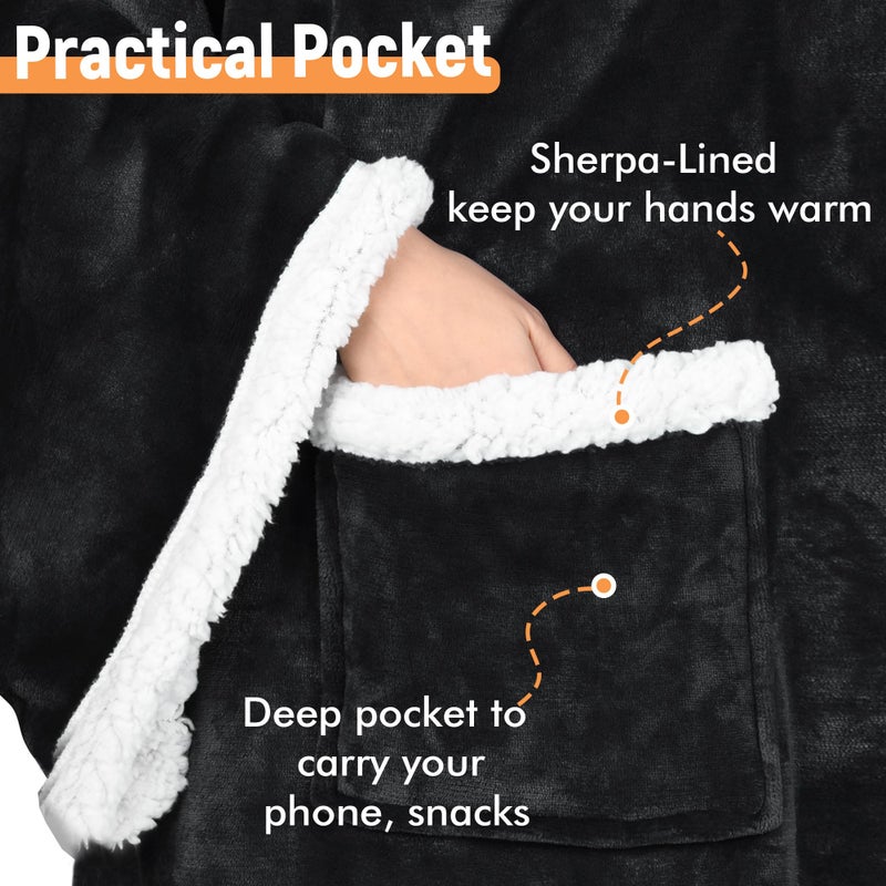 Catalonia Sherpa Wearable Blanket with Sleeves Arms, Comfy Sleeved TV Wrap Blanket, Large Snuggly Throw for Women and Men, Gift for Her - Image 4